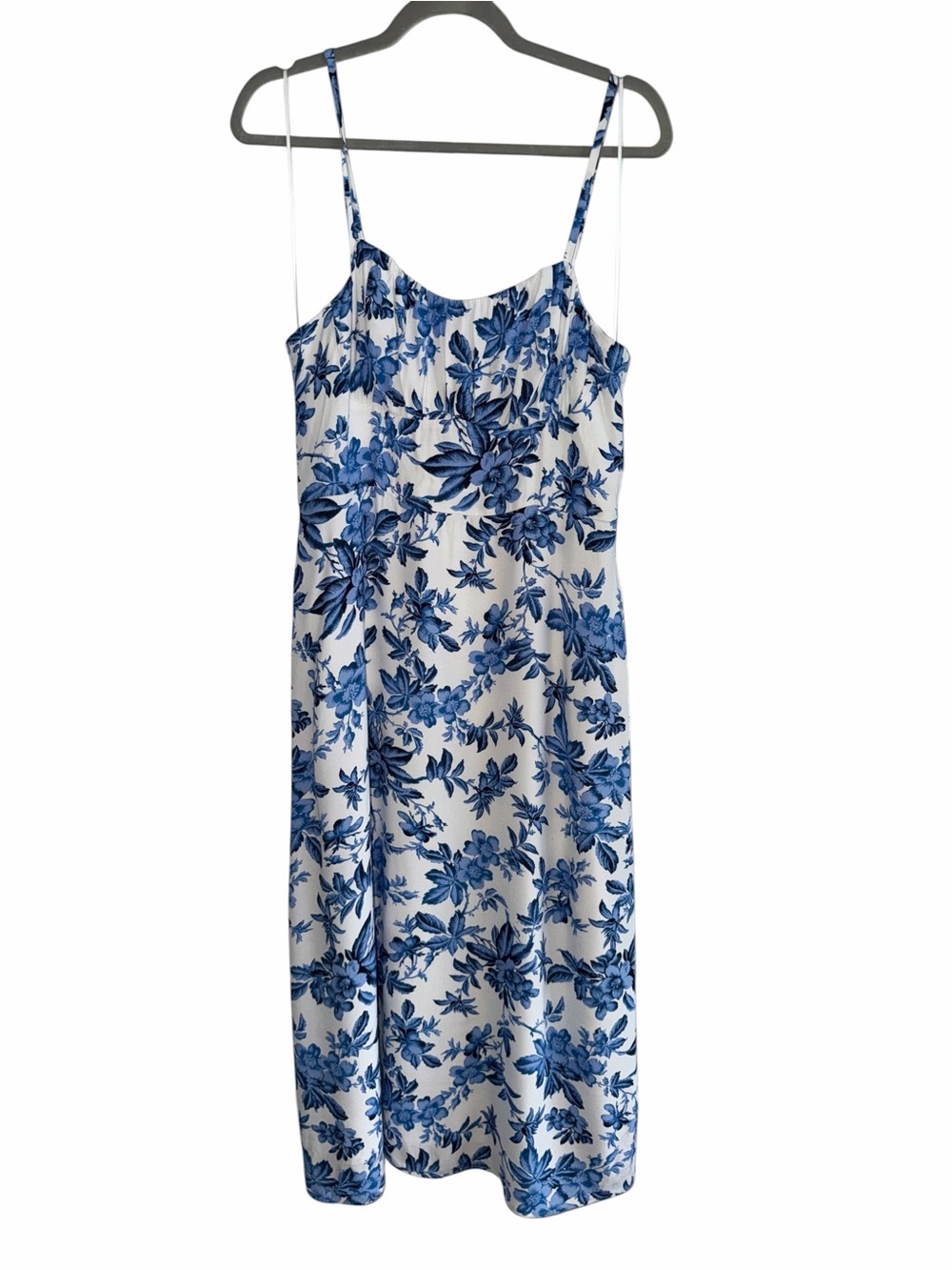 LOFT Romantic Blue Floral Spaghetti Strap Dress Size 8 - Picture 2 of 9